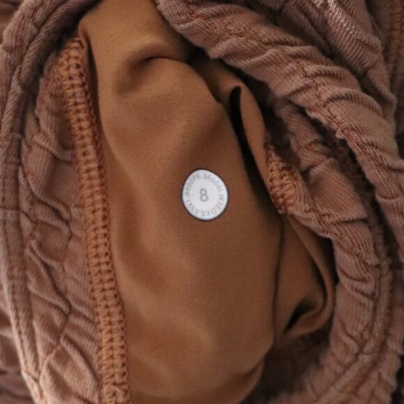 Lululemon Rippled Brown Sz 8 V-Neck Oversized High/Low Cotton Pullover Sweater - Picture 14 of 14